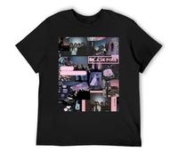 IZIWDORW Blackpink - Camiseta de playa transpirable de algodón ligero de manga corta para vacaciones de verano, Negro, S