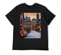 IZIWDORW Deutschland EcoConscious - Camiseta de algodón sostenible de manga corta para moda ética, Negro, XL