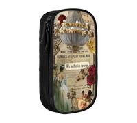 IZIWDORW Estuche para lápices The Phantom of The Opera para usuarios minimalistas, perfil delgado con 2 bolsillos con cremallera y trabillas para bolígrafo (resistente al agua)