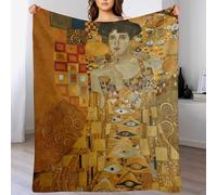 IZIWDORW Gustav Klimts the Kiss - Manta de felpa duradera para cama, noches de cine, coche, uso al aire libre, sensación acogedora, hipoalergénica al tacto
