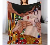 IZIWDORW Gustav Klimts the Kiss - Manta gruesa de terciopelo para sofá, clima frío, noches de cine, ligera, suave, fácil de cuidar