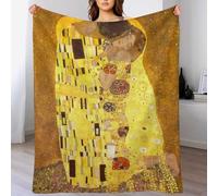 IZIWDORW Gustav Klimts the Kiss - Manta ligera y suave para camping, noches de cine, clima frío, antiarrugas, sensación duradera