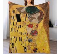 IZIWDORW Gustav Klimts the Kiss - Manta plegable y cálida para noches de cine en coche, clima frío, antiencogimiento, aspecto elegante