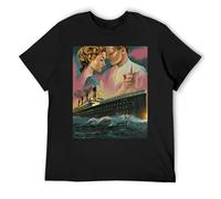 IZIWDORW Jack and Rose Titanic Acid Wash - Camiseta de algodón de manga corta de inspiración vintage para trajes retro, Negro, XXL