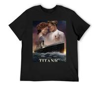 IZIWDORW Jack and Rose Titanic - Camiseta de manga corta de algodón de ajuste moderno para mujer, Negro, XL