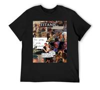 IZIWDORW Jack and Rose Titanic - Camiseta de manga corta unisex de algodón clásico con bolsillo en el pecho, Negro, M