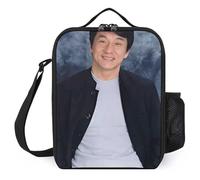 IZIWDORW Jackie chan - Loncheras térmicas a prueba de fugas, diseño de aislamiento de 3 capas con soporte para cubiertos para hombres y mujeres (10.5 x 8 x 4.5 pulgadas)