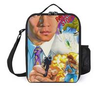 IZIWDORW Jackie chan - Loncheras térmicas grandes con correa para el hombro, contenedor de alimentos a prueba de fugas para el trabajo, picnic, playa (26 x 20 x 12 cm)