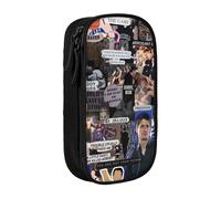 IZIWDORW Nathan Scott - Estuche con estampado geométrico moderno, compartimentos con cremallera de doble capa para estudiantes y profesionales
