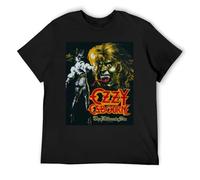 IZIWDORW Ozzy Osbourne - Camiseta ajustada de algodón elástico favorecedora de manga corta para mujeres y hombres, Negro, M