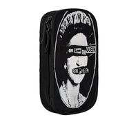 IZIWDORW Sid Vicious - Estuche para lápices para oficina y escuela, bolsa de tela Oxford con cremallera con 5 ranuras para bolígrafos y 3 bolsillos de malla (logotipo personalizado)