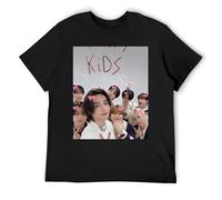 IZIWDORW Stray Kids EcoConscious - Camiseta de manga corta sostenible de algodón para moda ética, Negro, M