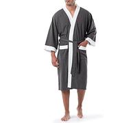 IZOD bata de kimono de punto de gofre, Carbóm jaspeado, talla única