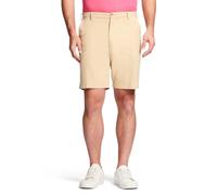 Izod Men's Saltwater Flat Front Shorts, Pale Khaki, 32