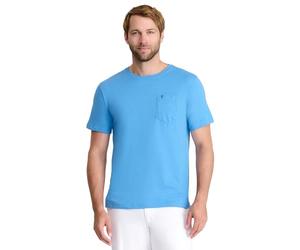 Izod Men's Saltwater Short Sleeve Solid T-Shirt with Pocket, Blue Revival, Medium