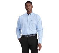 Izod Performance Comfort Long Sleeve Plaid Button Down Camisa Abotonada, Blue Revival, XL para Hombre