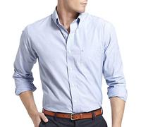 Izod Performance Comfort Long Sleeve Solid Button Down Shirt Camisa, American Dream, S para Hombre
