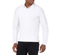 Izod Polo de Manga Larga para Hombre de piqué para Uniforme Escolar, Blanco, XL