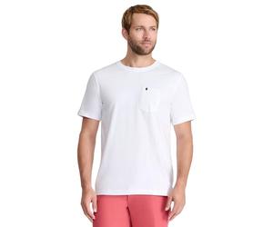 Izod Saltwater Soft Wash Pocket Crew T-Shirt Camiseta, Blanco Brillante, M para Hombre