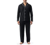Izod Sueded Jersey Knit Pajama Set Juego de Pijama, Negro, XL para Hombre