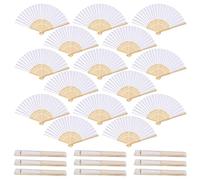 iZoeL 24 pcs Abanico Mano Abanico Blanco Abanico Plegable Para Bodas Abanico Plegable Para Bodas Abanico Para Fiestas Verano