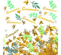 iZoeL 30 g Confetis Comunión Oro Confeti Bauteme Decoración de Mesa Chico - Estrella/Plata Paloma, Ángel/Comunión