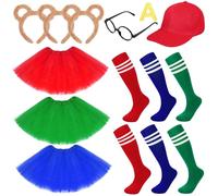 iZoeL Disfraz De Carnaval Mujer Diadema Con Orejas Ardilla Falda Tutú Calcetines Largos Rojos Gorro La Letra A Disfraz De Ardilla Para Mujer Niña Carnaval Fiesta Temática Halloween