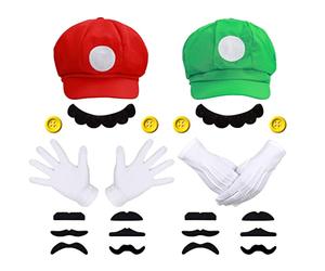 iZoeL Halloween Disfraces Sombrero Guantes Barba Botones Amarillo Carnaval Disfraz Colonia Cosplay Atrezzo Niños Mujer Disfraz Señoras Hombres