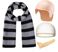 iZoeL Halloween Disfraz Hombre G ru Calvo Disfraz Gorro Calvo Bufanda Nariz Larga Películas Famosas Accesorio Disfraces Traje Hombre Carnaval Halloween Fiesta Temática Disfraz