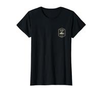 Izquierda de Agua silenciosa El Mundo Puede Esperar Emblema gráfico en el Pecho Camiseta gráfica económica, Mujer, Negro, L