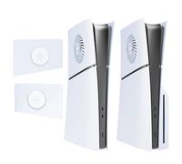 Izquierda y Derecha Cubierta Superior para PS5 Slim Tapa Superior Placa Frontal Panel de Repuesto,Carcasa Lateral con Rejillas de ventilación Anti-arañazos Carcasa Protectora