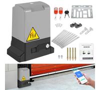 Izrielar 370W Motor para Puerta Corredera con Mando Bluetooth, Automatismo para Cancela Corredera, Control Remoto 50 m, hasta 800 kg, 2 Mandos a Distancia, 12M
