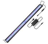 Izrielar 45W Iluminación Acuario, 107-130 CM Acuario Iluminación LED RGB, Lámpara de Acuario, Luz de Planta de Acuario de Espectro Completo Regulable con Temporizador para Acuarios de Algas y Peces