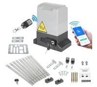 Izrielar Accionamiento para puerta corredera, 370 W, modelo WiFi, Bluetooth, con mando a distancia, accionamiento hasta 800 kg, cremallera de 4 metros