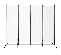 Izrielar Biombo para interiores, 200 x 170 cm, ajustable, cortavientos, 4 separadores, biombos para balcón, vestidor, color beige