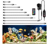 Izrielar Lámpara de Acuario LED, Iluminación para acuarios LED, 11W Lámpara de Acuario RGB, IP67 Impermeable, Universal Fit Lámpara de Acuario, para pecera, plantas de acuario, EU Plug