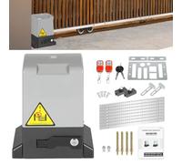 Izrielar Motor Puerta Corredera 550W automatismo para puertas de garaje batientes hasta 1200 kg, 12M automatismo para puertas correderas, alcance del mando a distancia 50M, con 2 mandos a distancia