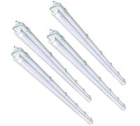 Izrielar Reglette LED 120CM luz de baño 18W LED a prueba de humedad, blanco neutro 4500K, 1800lm lámpara fluorescente Impermeable IP65 luz de día luces de taller (4 piezas tubo T8)