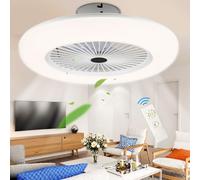 Izrielar Ventilador de Techo con Iluminación y Mando a Distancia 2x, 80W Luz LED Velocidad del Viento Ajustable con 3 Temperaturas de Color, Luz de Ventilador con Temporizador, Para Dormitorio