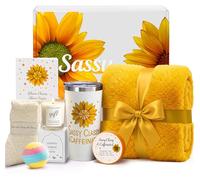 IZZUBIZ Sunflower Get Well Soon - Cestas de regalo para mujeres, paquete de cuidado para mujeres, regalos de recuperación después de la cirugía, siéntete mejor pensando en ti, caja de regalo para