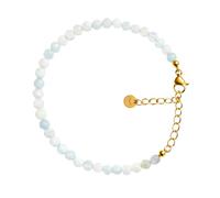IZZY RELIC Pulsera de Piedra Natural Ajustable para Mujer, 4 mm, Acero Inoxidable, Pulsera Energética Fina Elegante, Regalo Mujer, Chakras y Energía Positiva