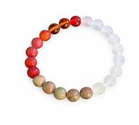 IZZY RELIC Pulsera de Piedra Natural Elástica Ajustable para Mujer y Hombre - Colección Chakras - (Naranja - Energía Vital)