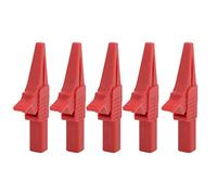 J.60039 Clips de prueba aislados 5pcs | CAT II 1000V / 32A con enchufe de 4 mm | Cuesta de prueba de prueba multifunción para instrumentos electrónicos/baterías de automóvil / (Red)