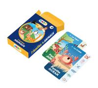 J.A.D.E - Juego de 7 Familias sobre el Tema de los Animales - Juego de Cartas - 142121-54 Cartas - Multicolor - Papel Cartón - Diseño Francés - Puzzle Infantil - Jade - A Partir de 4 años.
