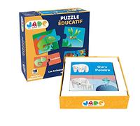 J.A.D.E - Rompecabezas de Animales y su Alimentación - Juego Educativo - Primeras Reflexiones - 053321-20 Piezas - Diseño Francés - Rompecabezas Infantil - Jade - A Partir de 18 Meses.