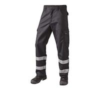 J.A.K. 9121RE12108 Serie 9121 65% poliéster/35% algodón pantalón con reflector, color negro, talla 60 R (42/32)