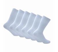 J&A MARTS® 6 pares de calcetines escolares lisos para niños y niñas, algodón rico, transpirable y elástico, regreso a la escuela, deportes casuales, blanco, 12-16 años Grande