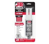 J-B Weld Syringe Original Cold-Weld Sistema epoxi de dos partes, tiempo de fraguado ultrarrápido, alta resistencia, apto para todos los metales y otros materiales, gris oscuro, 25 ml