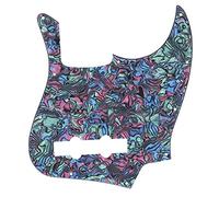 J Bass Pickguard Replacement | Abalone Pattern Acrylic Scratch Protector | Easy Install Pick Guard for Electric Bass/Guitar