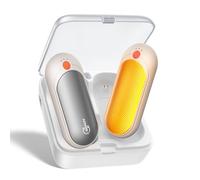 J-BRAUV Calentador de Manos Recargable 2 Unidades, 2000mAh, Calentador Manos Eléctrico con Estuche Carga 10000mAh, 3 Niveles Temp para Calienta Manos USB-C, Calefacción Doble Cara, Hasta24h Duración